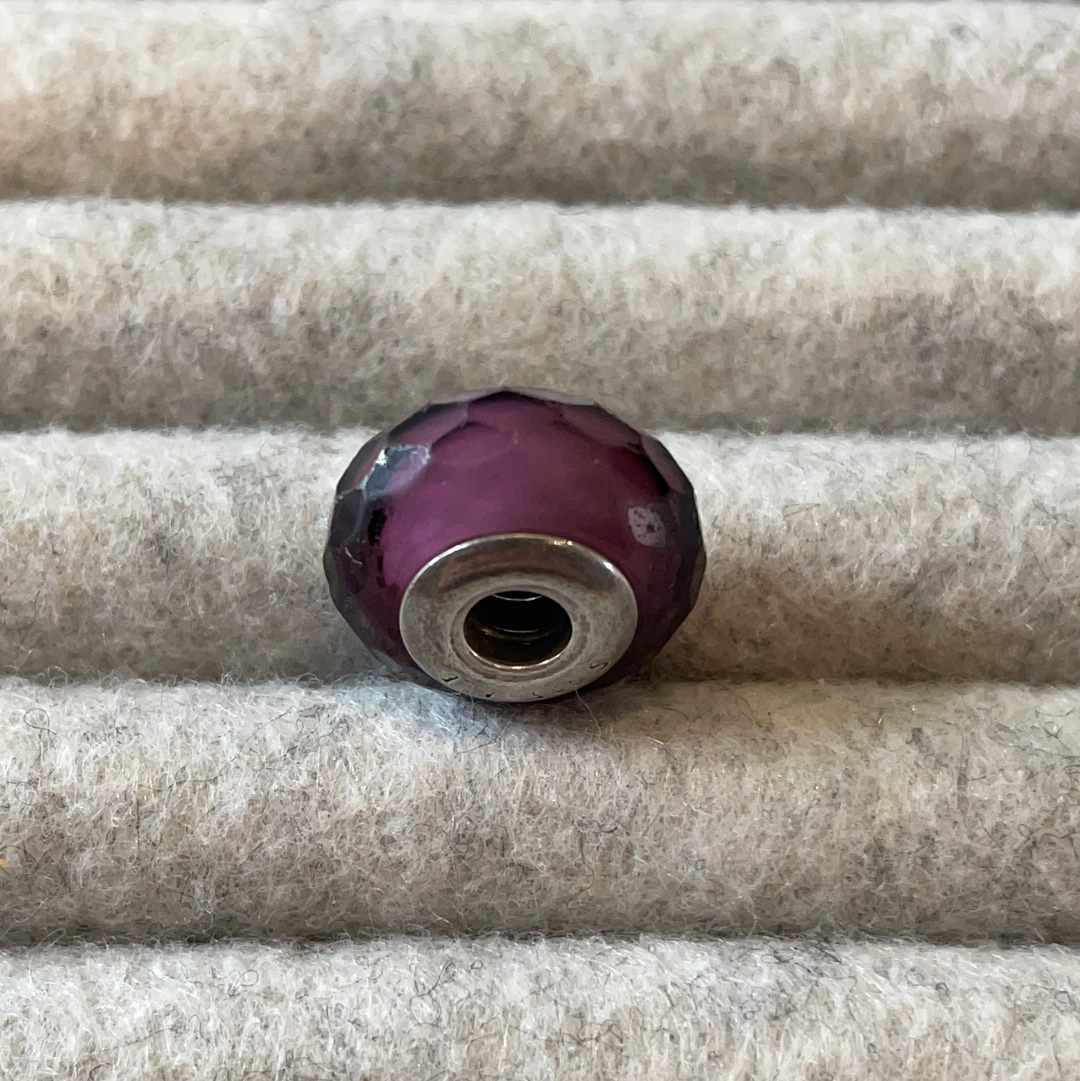 Genuine Pandora Purple Faceted Murano Glass Charm