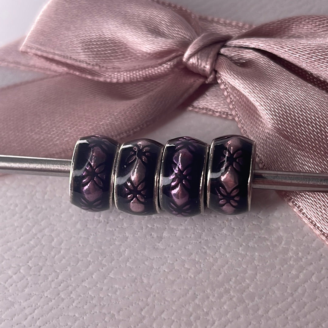 Genuine Pandora Beautiful Dew Drop Purple Enamel Spacer