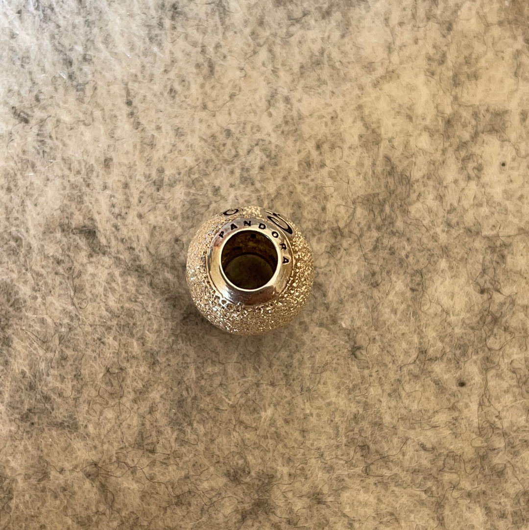 Genuine Pandora Christmas Silver Textured Merry Christmas Charm