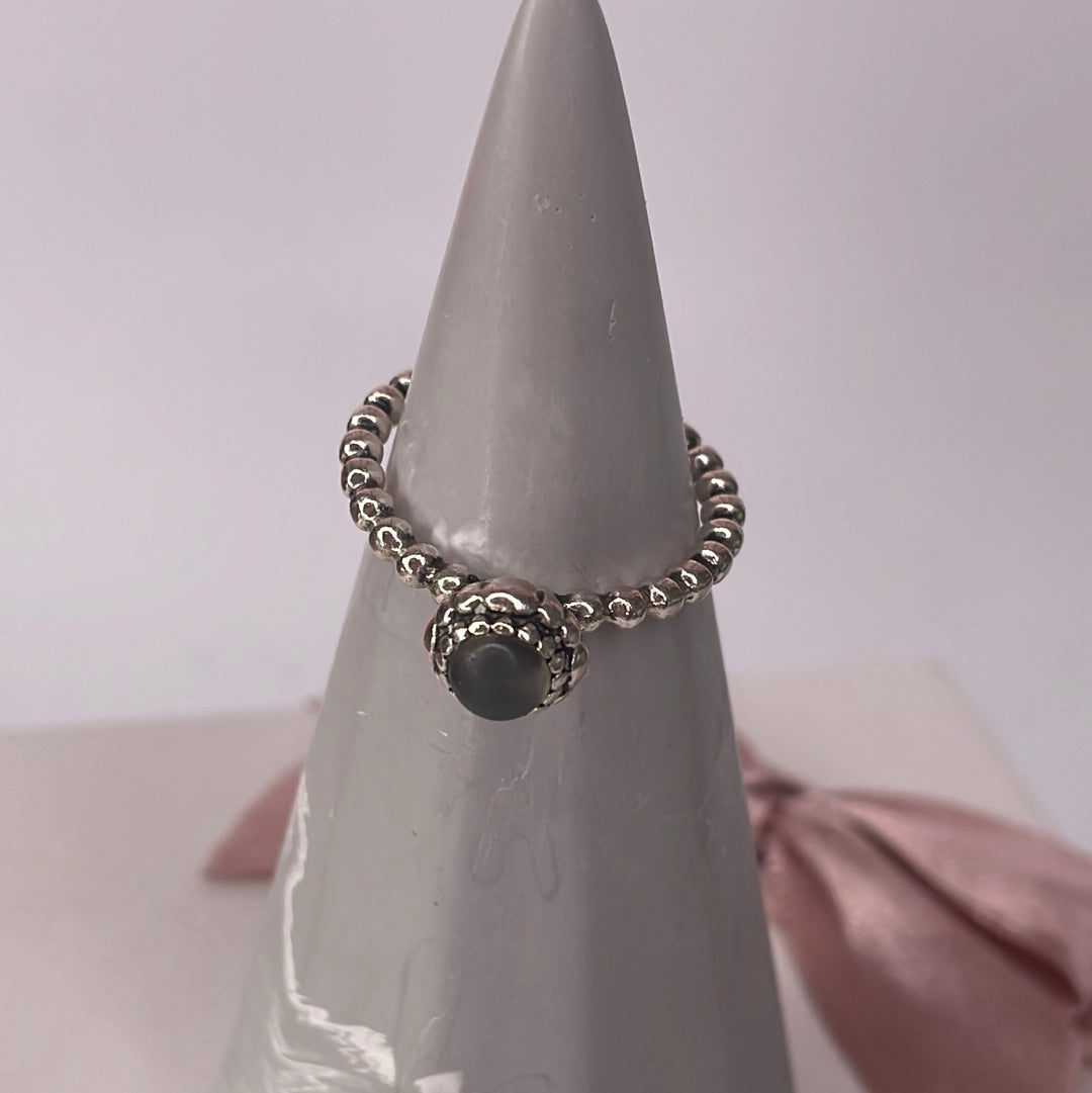 Genuine Pandora Birthstone Ring Size..Light/ Dark Grey