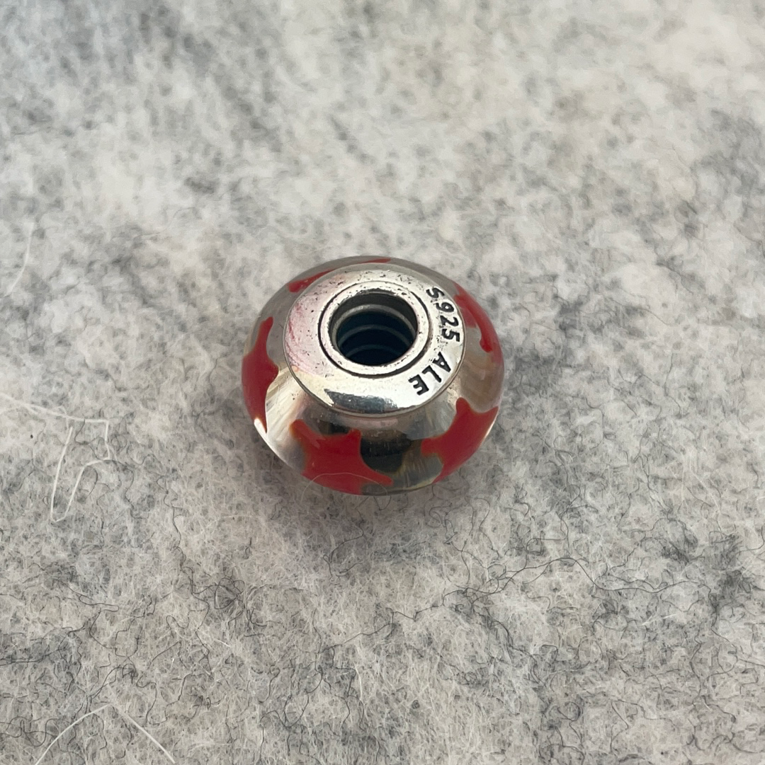 Genuine Pandora Red Star Murano Charm