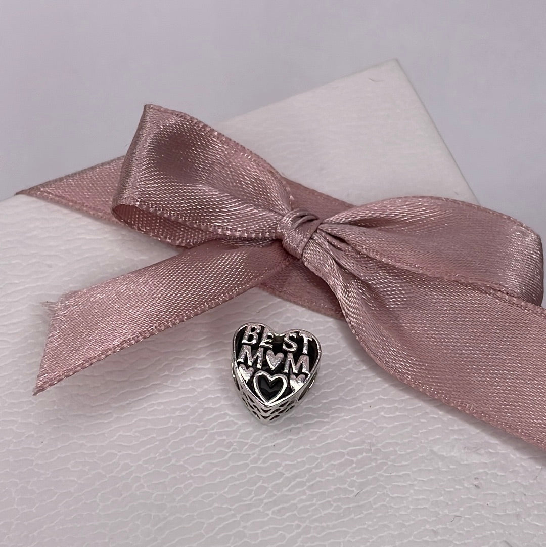 Genuine Pandora Best Mum Mom Charm Heart Gift