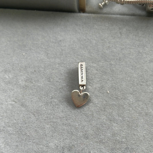 Genuine Pandora Plain Silver Heart Dangle Reflexions Clip Dangle Charm