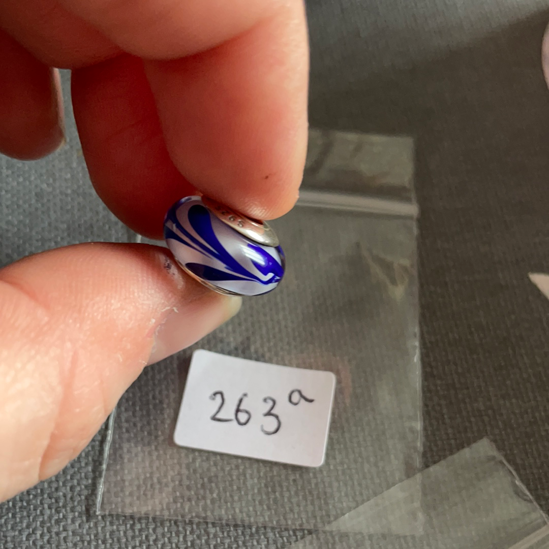 Genuine Pandora Blue Swirl Paint Murano