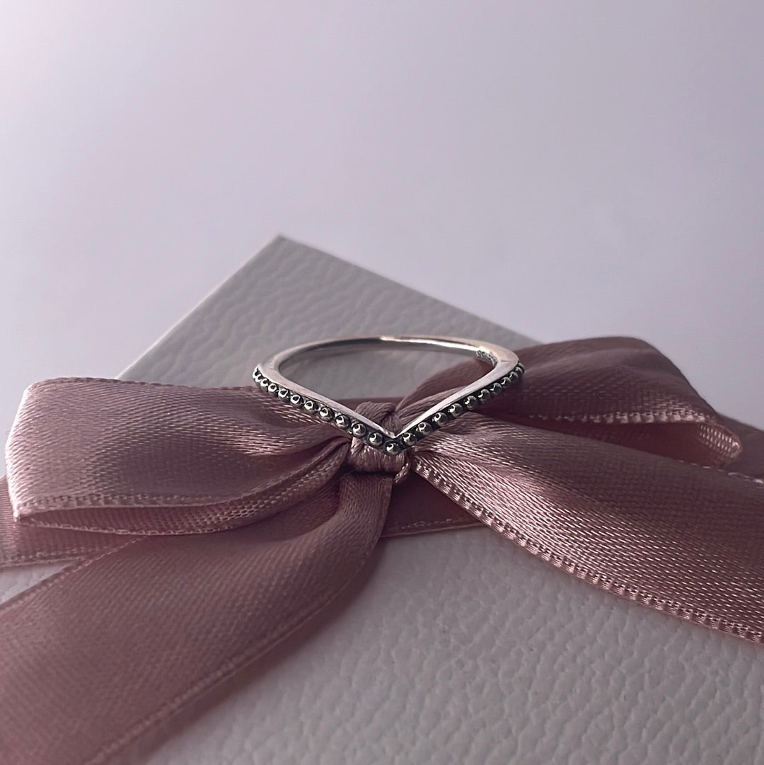 Genuine Pandora Beaded Wishbone Ring