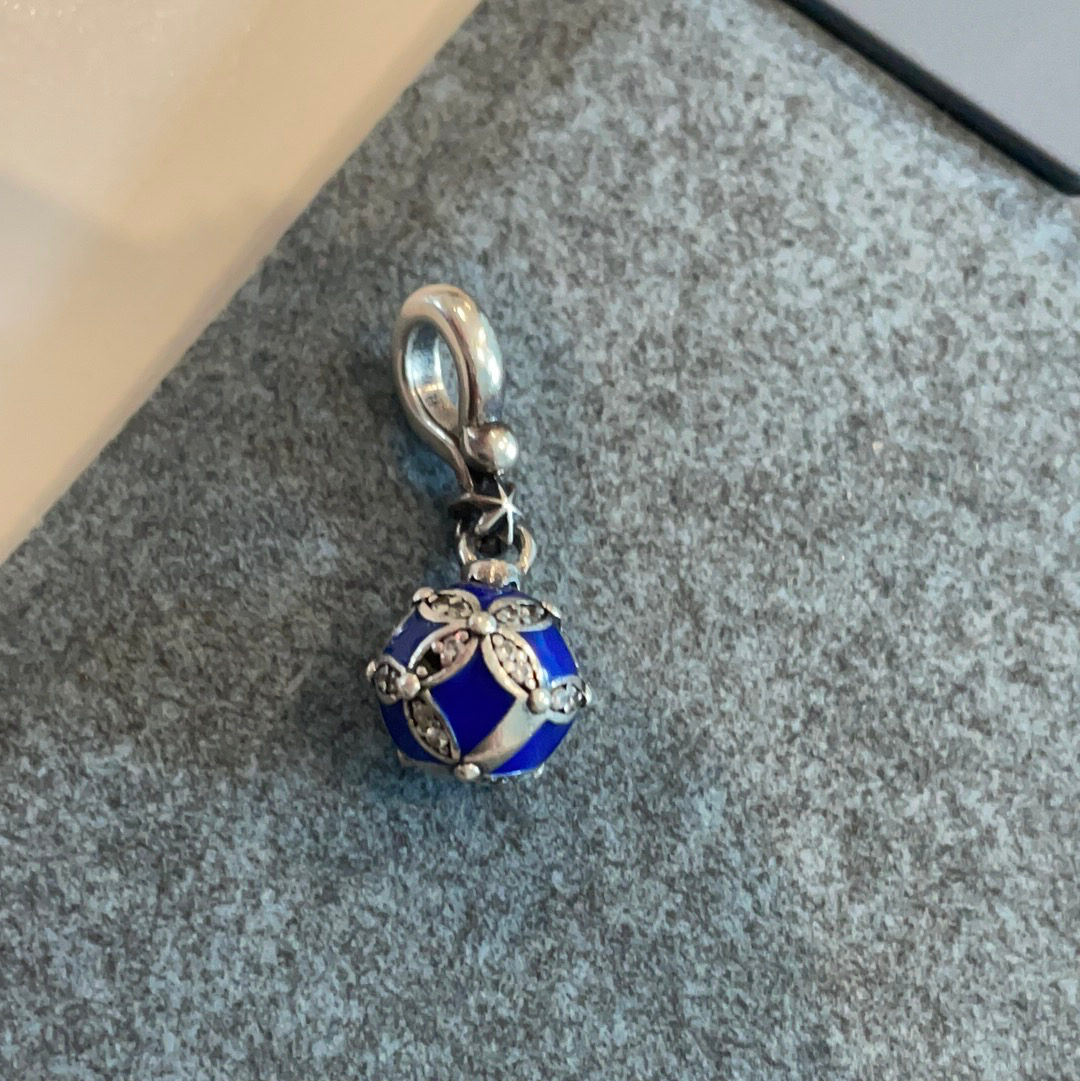 Genuine Pandora Blue Ornament Limited Edition 2019 Merry Christmas Bauble Dangle