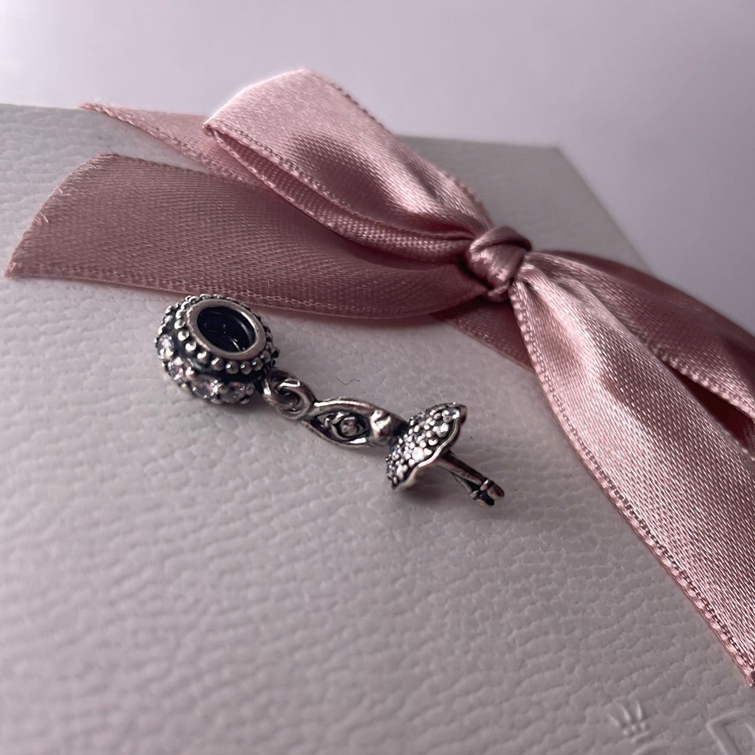 Genuine Pandora Beautiful Dangle Ballerina Charm with Pave Skirt