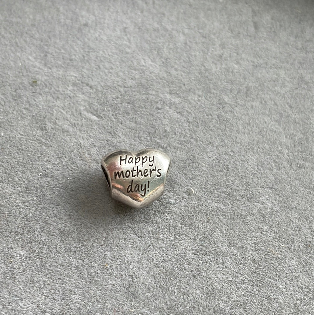Genuine Pandora Happy Mother's Day Heart Children Charm Personalised