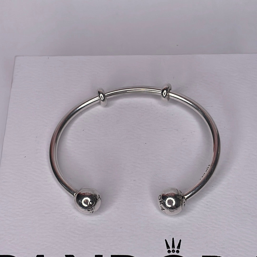 Genuine Pandora Open Torque Bangle Rose Gold / Silver Various Sizes Bracelet