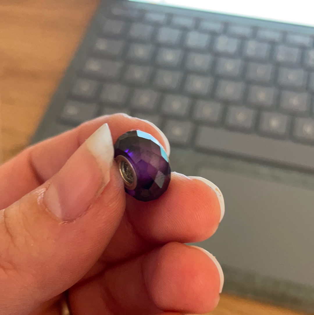 Genuine Chamilia Purple Faceted Murano Charm