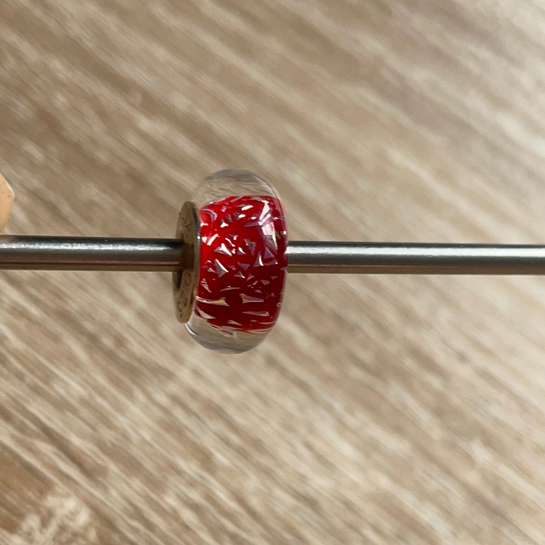 Genuine Chamilia Murano Red With Sparkle Fleck Charm