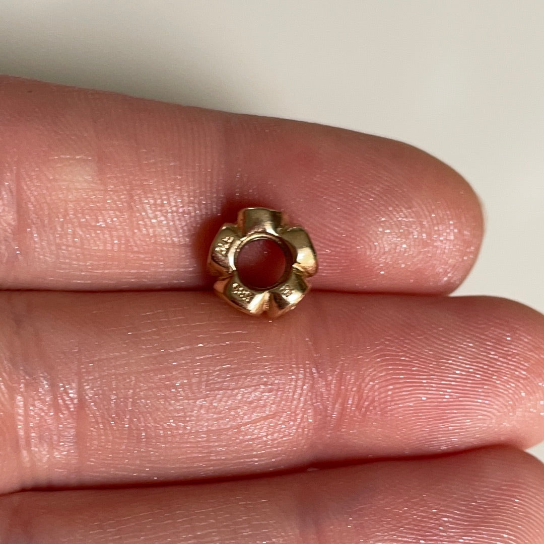 Genuine Pandora Solid 14ct Gold Large Rose Spacer Charm HTF