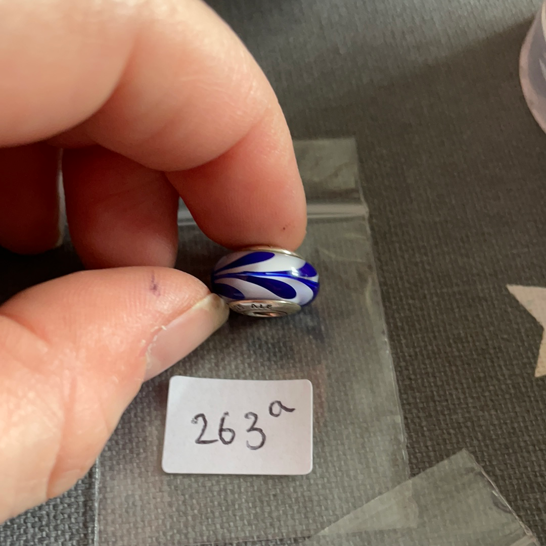 Genuine Pandora Blue Swirl Paint Murano