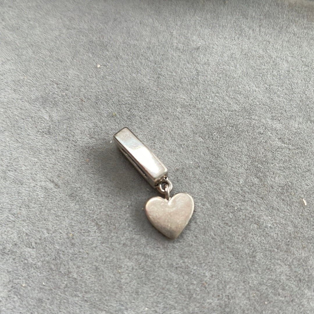 Genuine Pandora Plain Silver Heart Dangle Reflexions Clip Dangle Charm