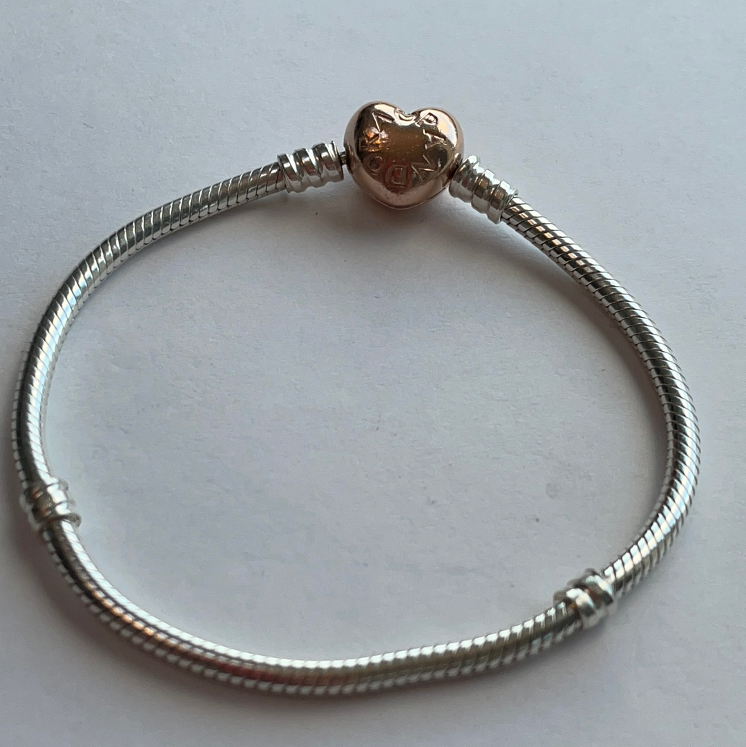 Genuine Pandora Rose Gold Heart Clasp Bracelet Various Sizes