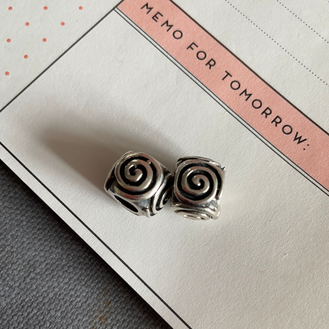 Silver Pair of Swirl Charms