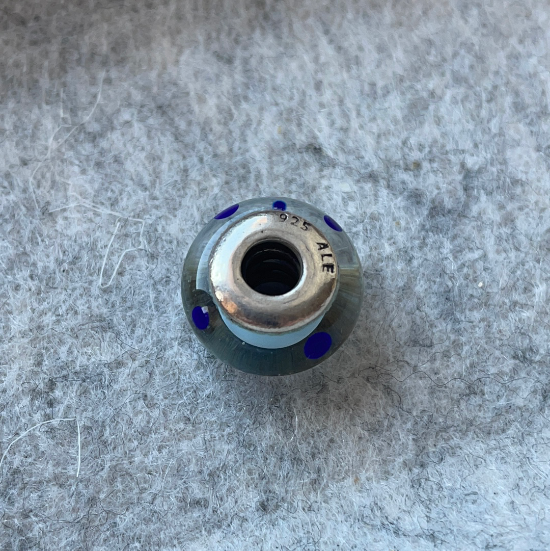 Genuine Pandora Pink or Blue Polka Dot Murano Charm VARIOUS COLOURS