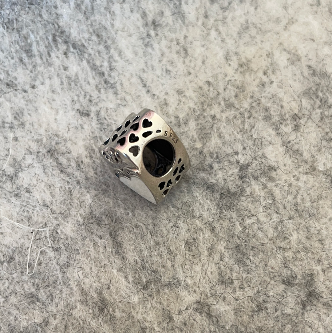 Genuine Pandora Bride and Groom Wedding Anniversary Charm Double Sided Enamel
