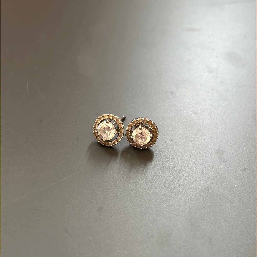 Genuine Pandora Pave Circle Clear Pave Earrings Small Stud Earrings