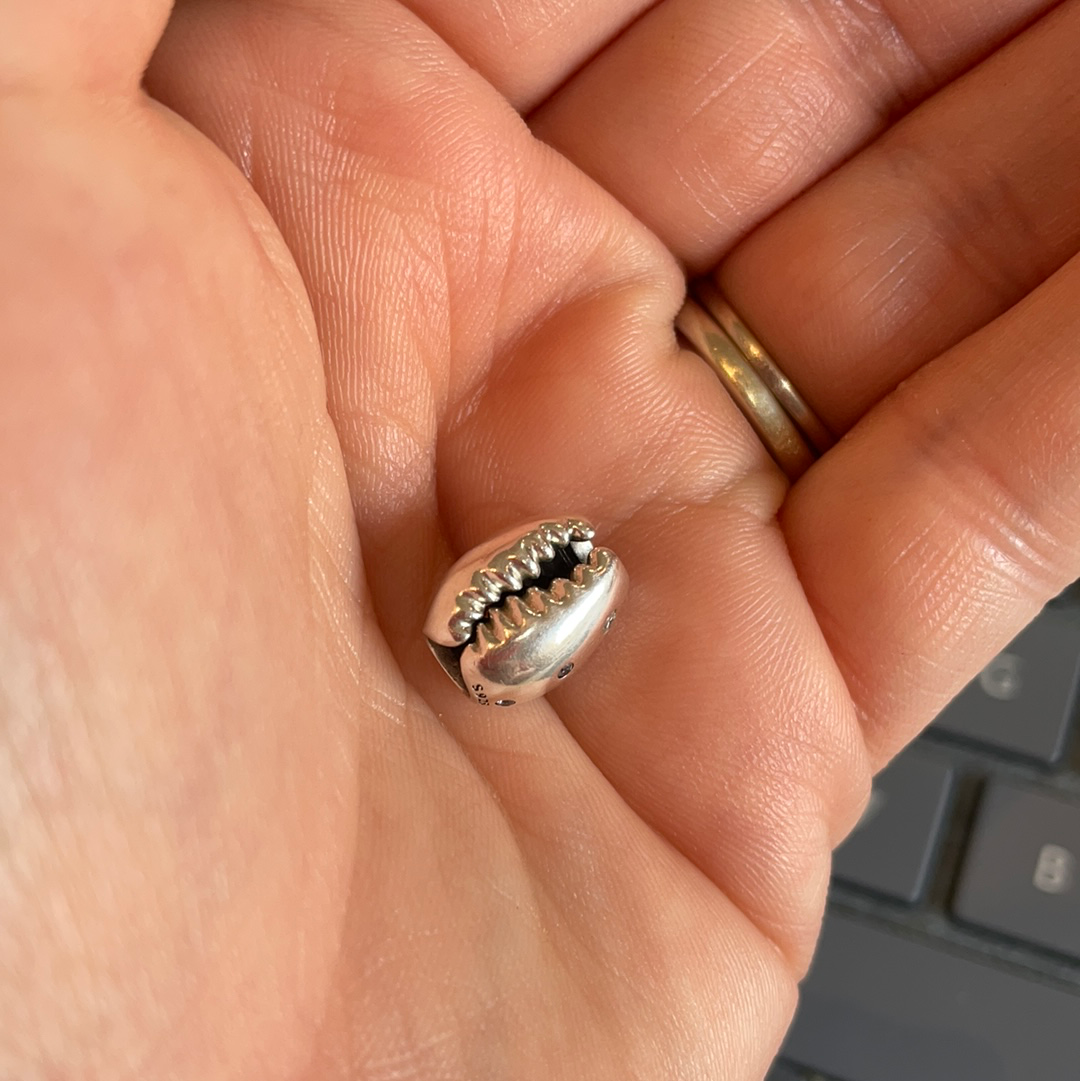 Genuine Pandora Seashell Pave Studded Clear CZ Cowrie Shell Beach