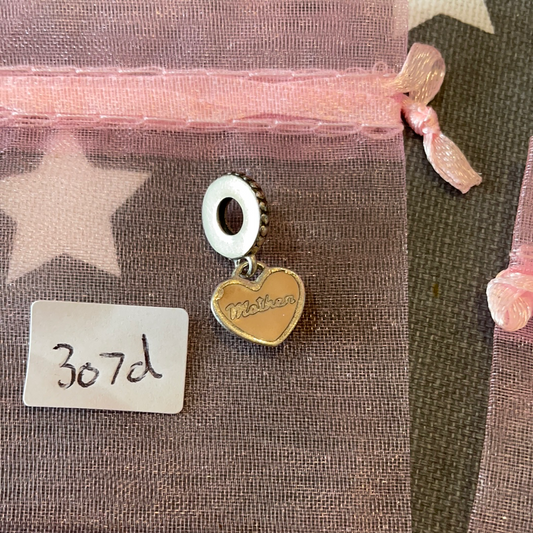 Genuine Pandora Mother Half With Pink Enamel Dangle Charm