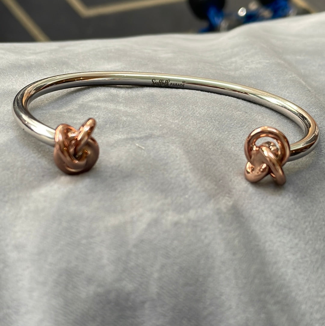 Suffolk Parade Fine Jewellers Rose Gold Knot Open Torque Bangle Large