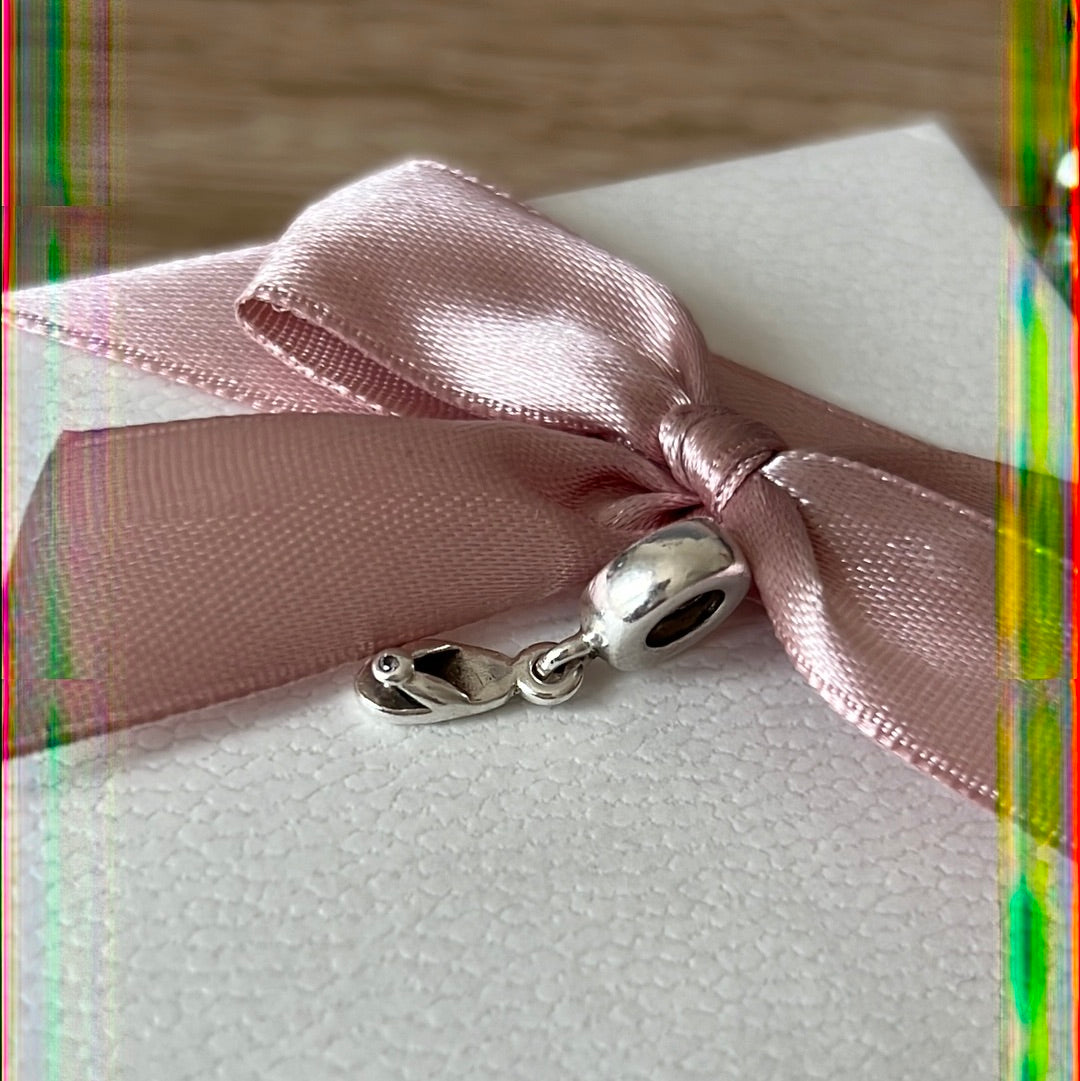 Genuine Pandora Flip Flop Summer Charm With Pink Stone