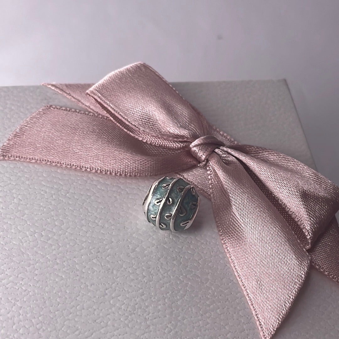 Genuine Pandora Blue Green Mint Vine Ivy Leaves Leaf Enamel Charm