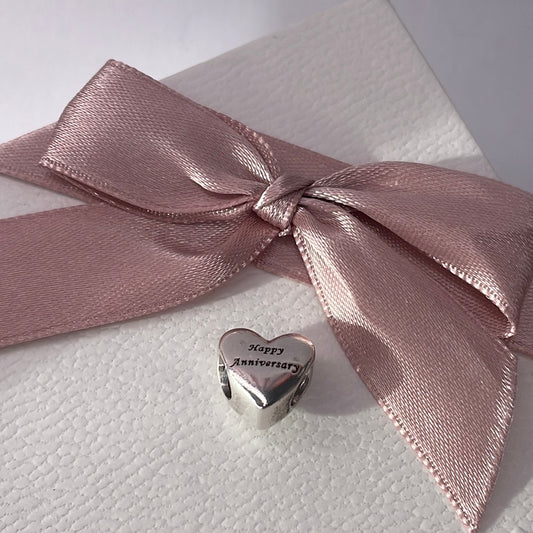 Genuine Pandora Two Tone Happy Anniversary Charm With Gold Heart