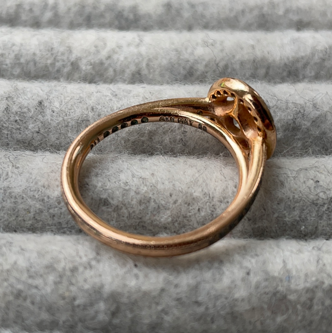 Genuine Pandora Rose Gold Statement Pave Vintage Allure Ring Size 54