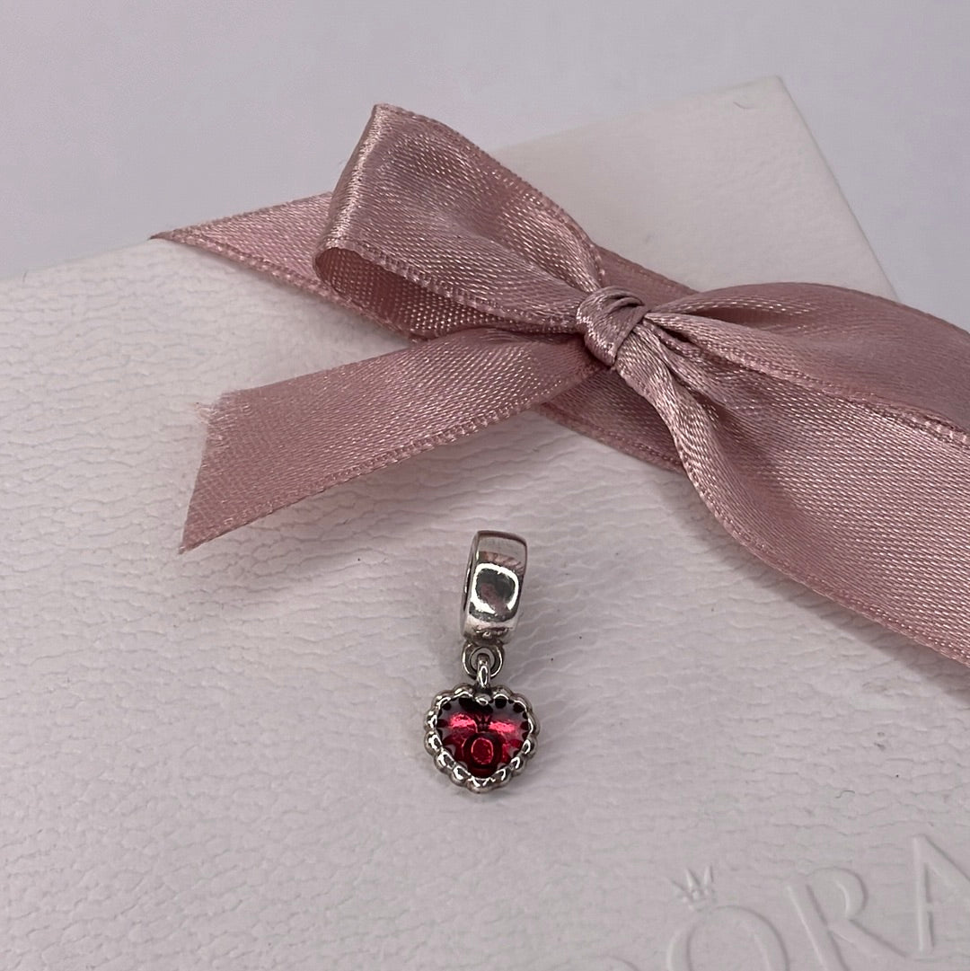 Genuine Pandora Red / Pink Heart Logo Enamel Dangle