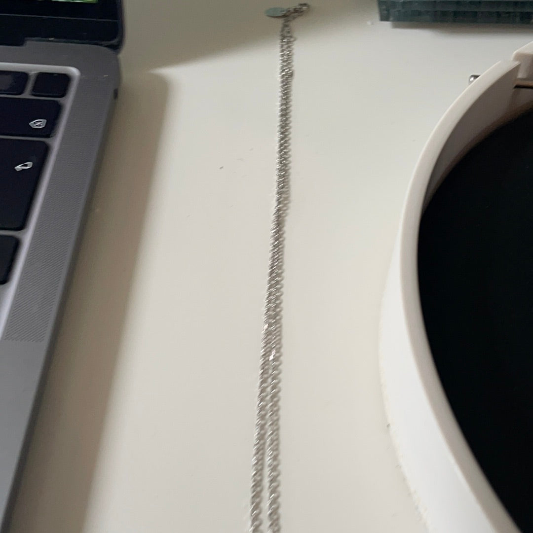 Sterling Silver Love Heart ' I Love you to the moon and back' CZ Necklace 50cm Silver Chain