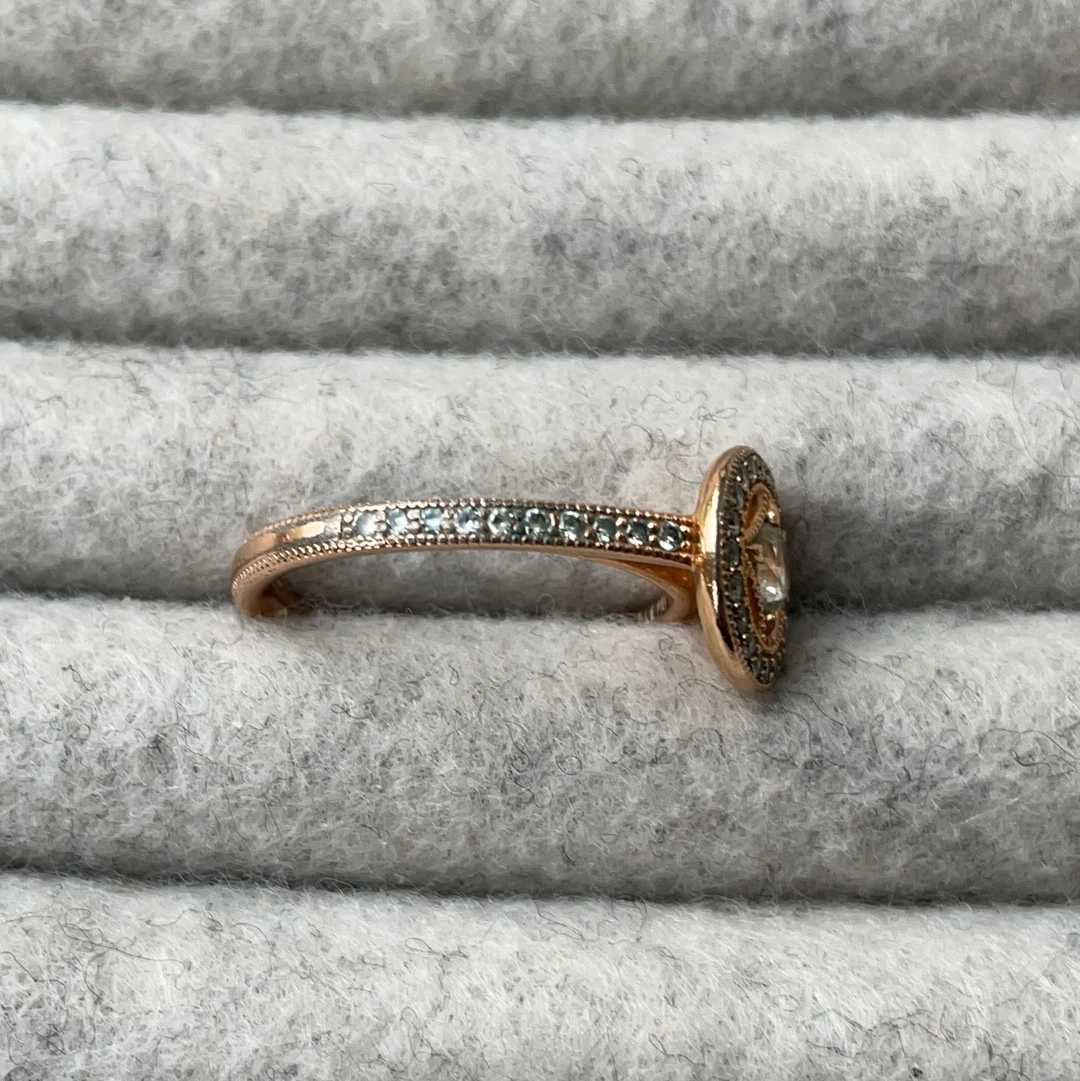Genuine Pandora Rose Gold Statement Pave Vintage Allure Ring Size 54