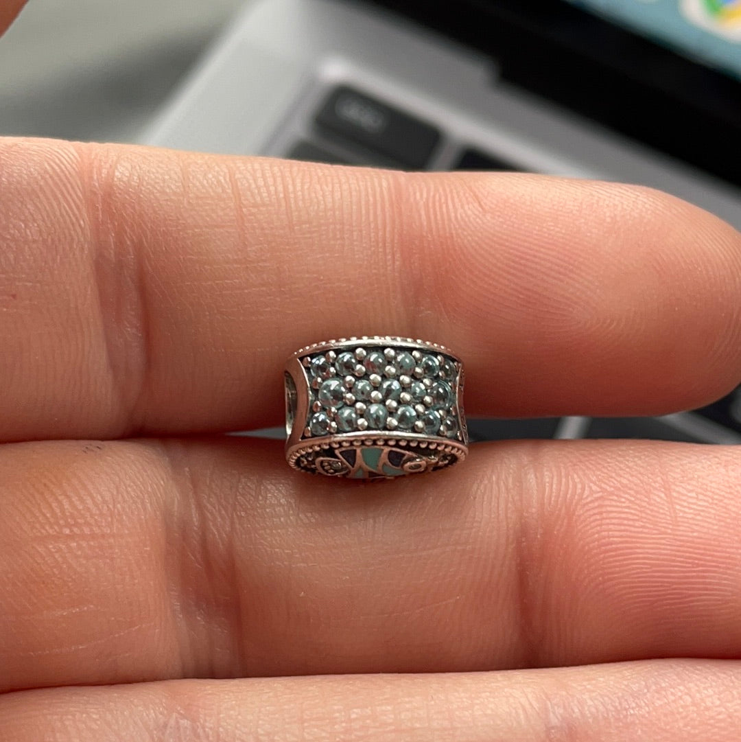 Genuine Pandora Summer Pave and Enamel Fish in The Sea Ocean Openwork Charm