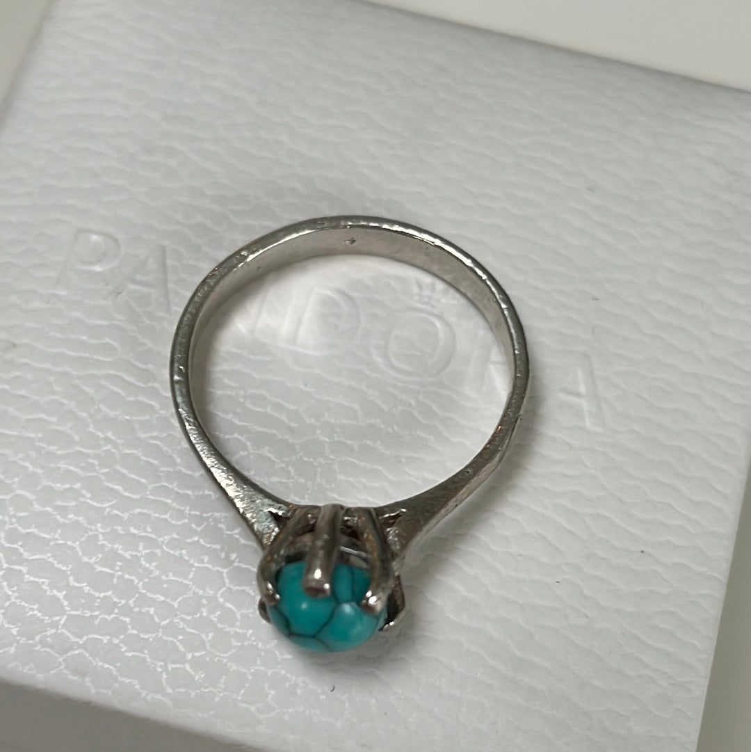 Sterling Silver Ring With Turquoise(?)Size 54