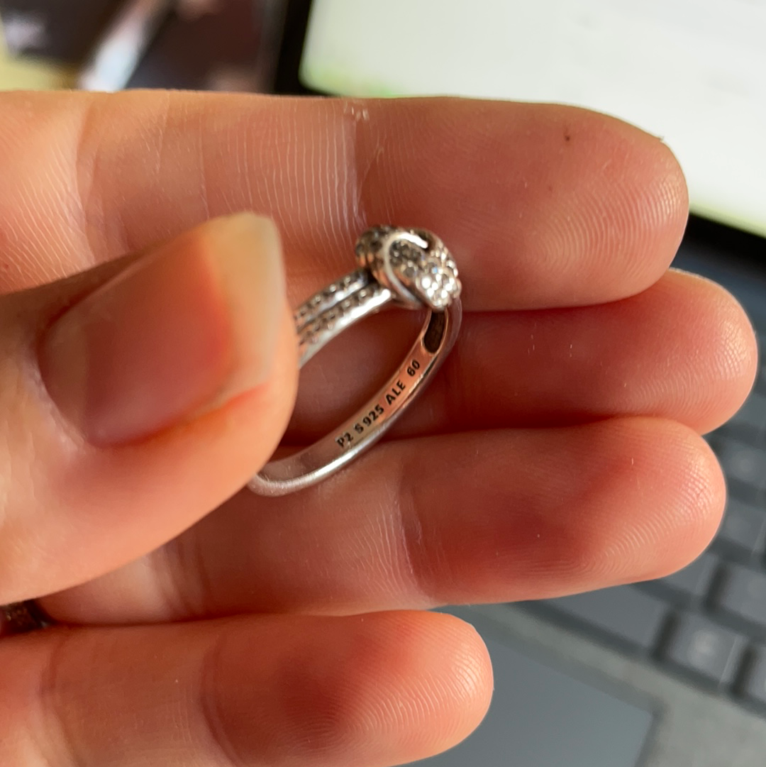 Genuine Pandora Pave Love Knot Ring / Rose Gold option