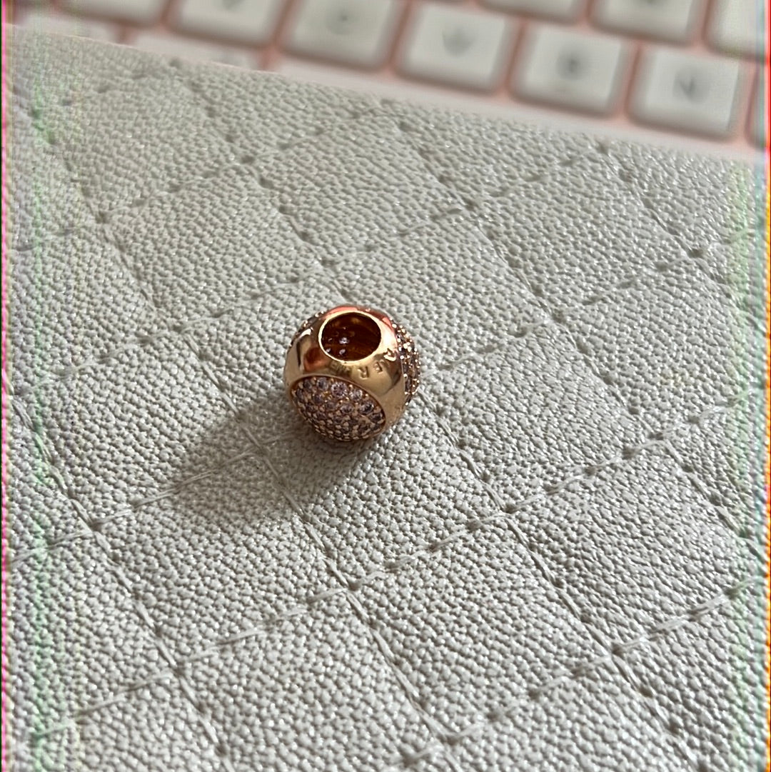 Genuine Pandora Rose Gold Dazzling Droplet Stone, Trio Charm HTF Rare