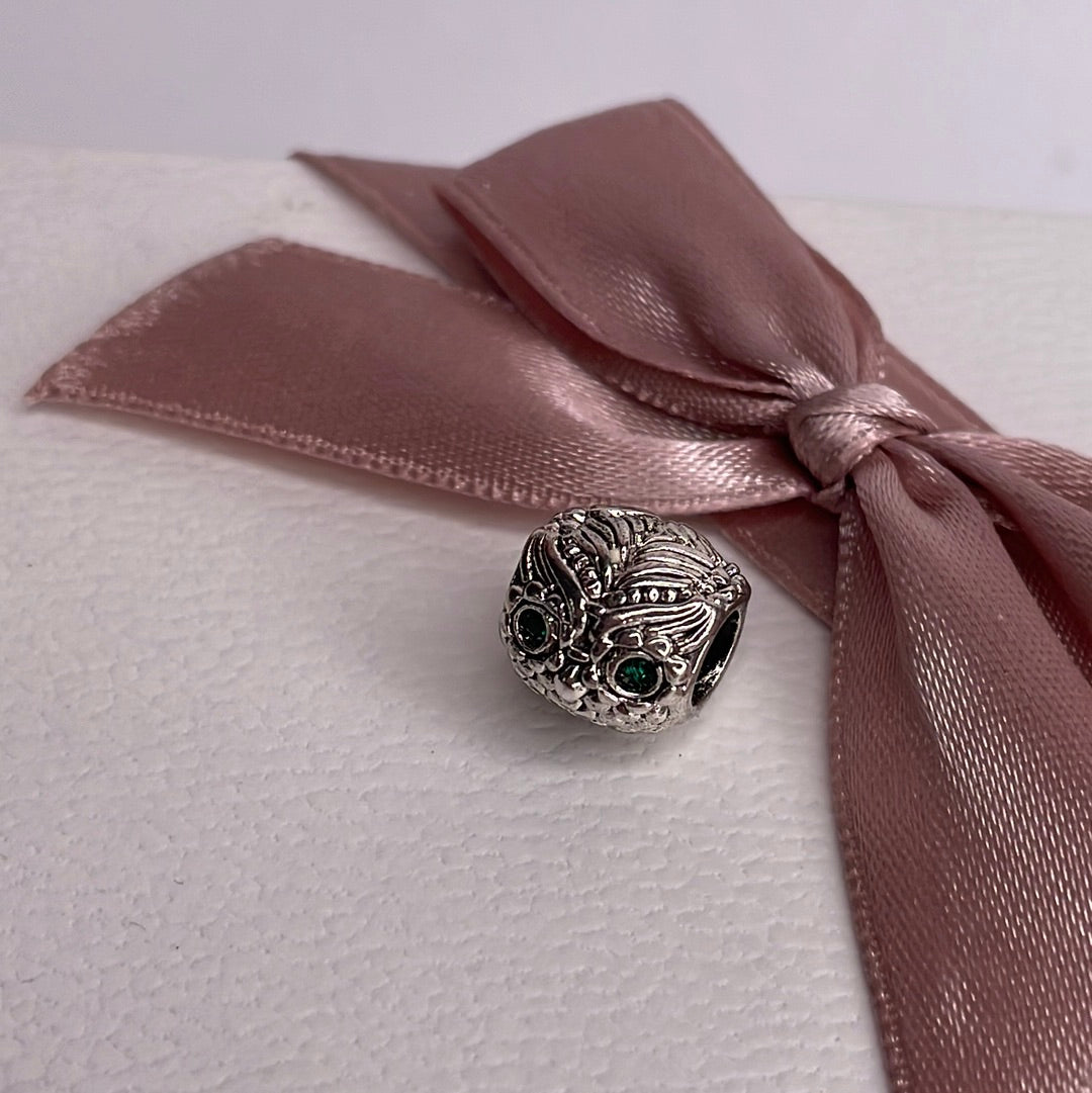 Genuine Pandora Wise Owl Charm with CZ eyes