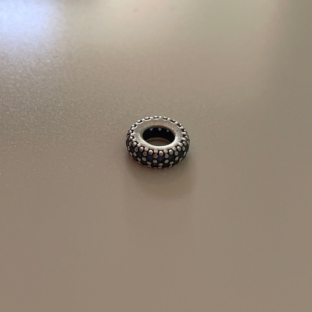 Genuine Pandora Blue Stone Spacer CZ Pave Spacers Pair