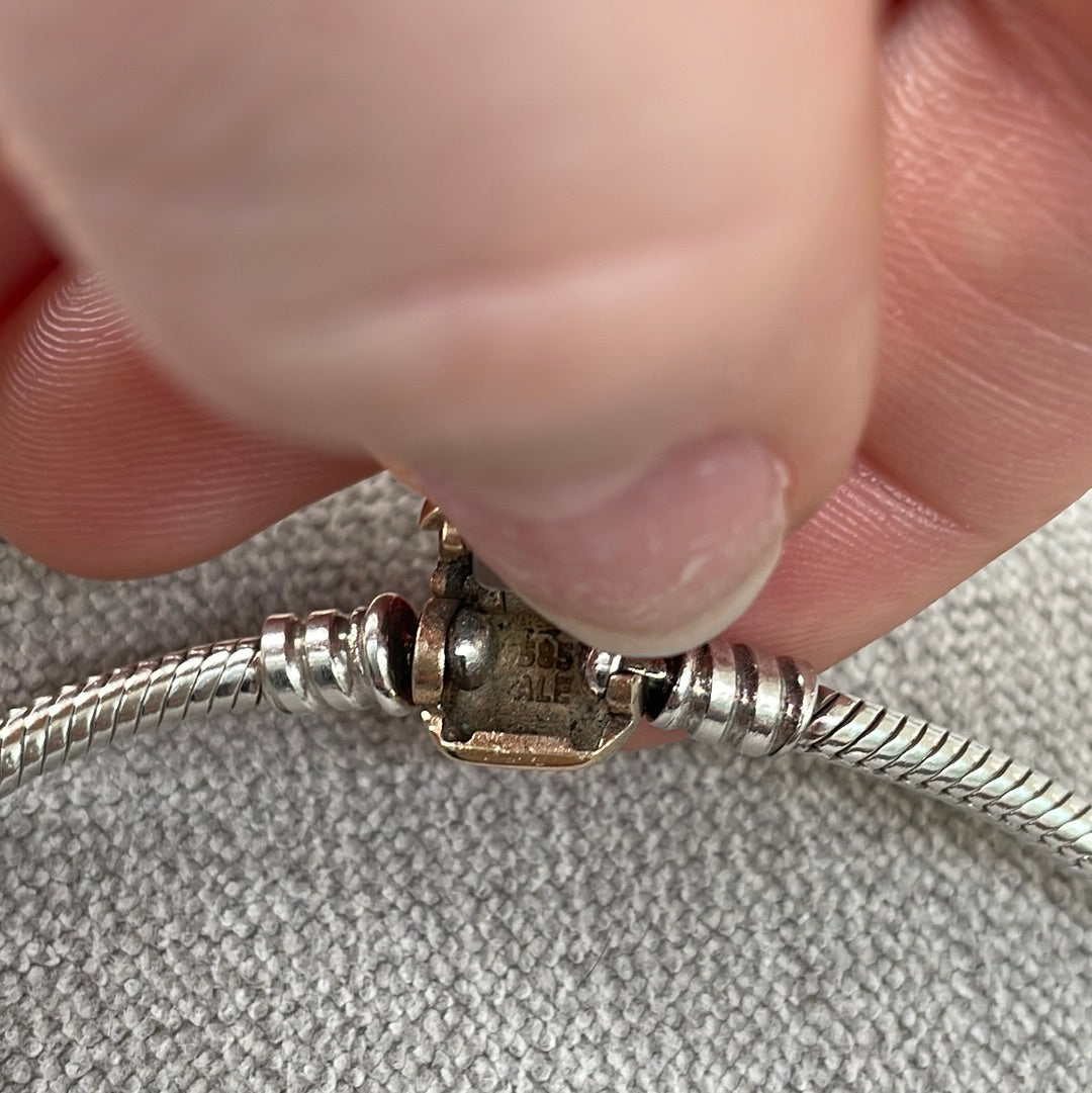 Genuine Pandora Two Tone Clasp Solid Gold 14k ...