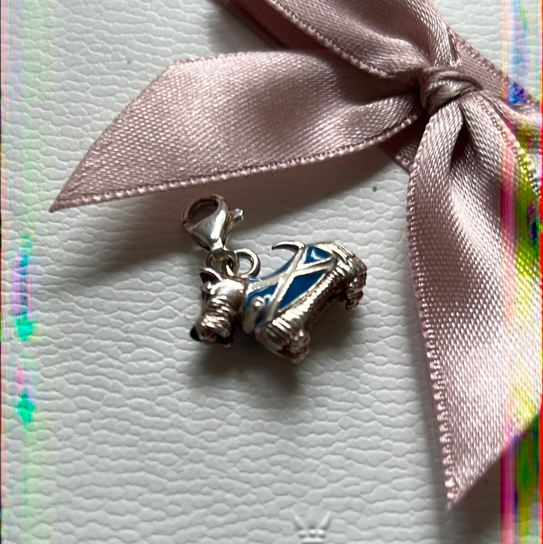 Genuine Thomas Sabo Sterling Silver Dangle Charm Royal Westie Dog Charm