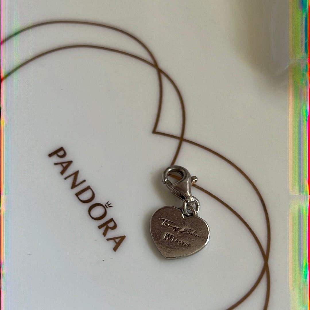 Genuine Thomas Sabo Sterling Silver Love Heart Dangle Clip