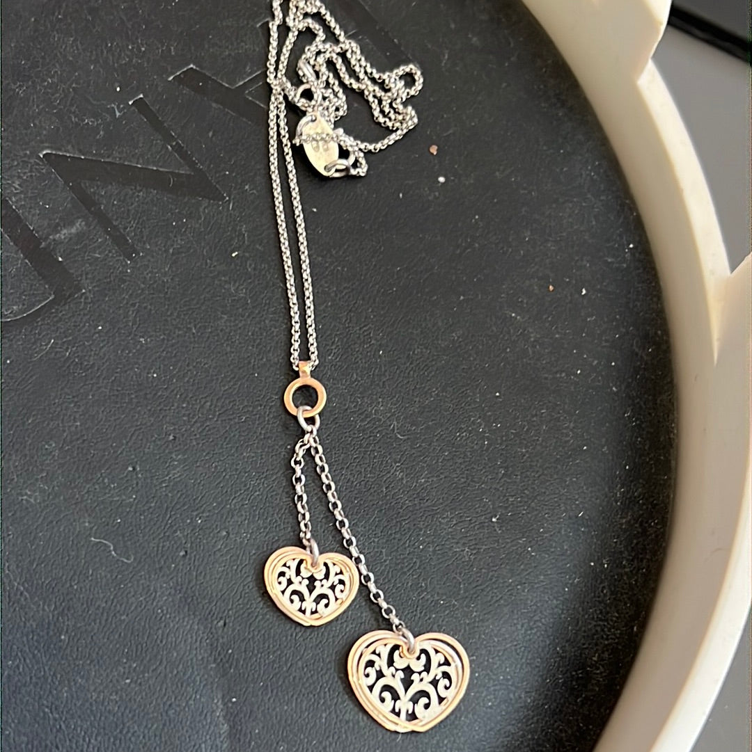 Genuine Nominations Rose Gold Filigree Heart Detail Necklace 44cm