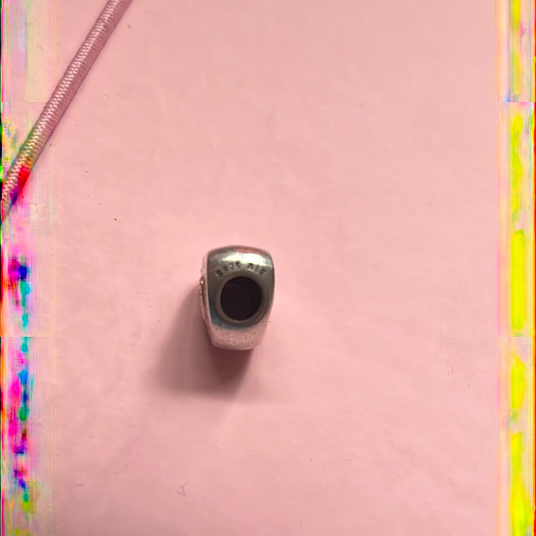 Genuine Pandora Two Tone Logo Heart Charm