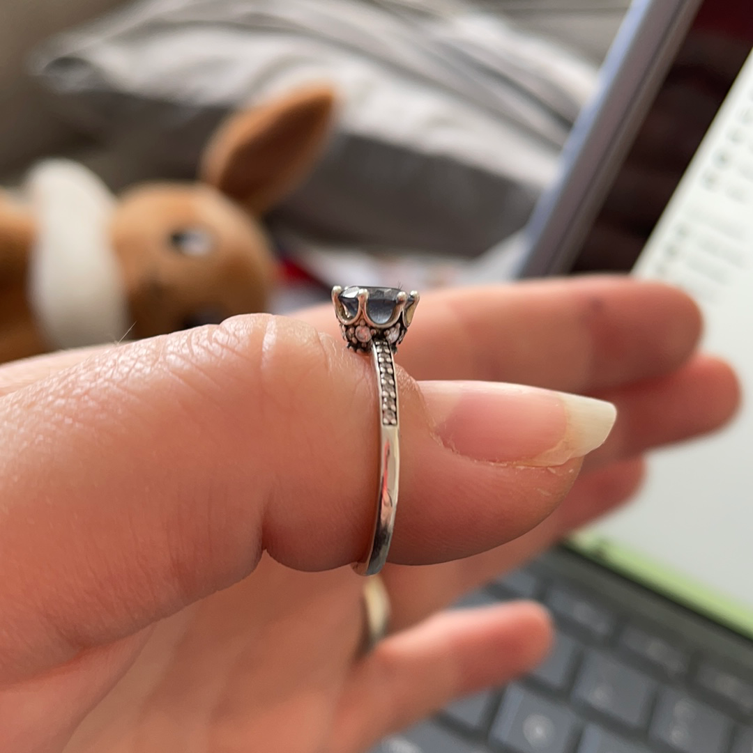 Genuine Pandora Light Blue Stone Ring Size 48 Ring