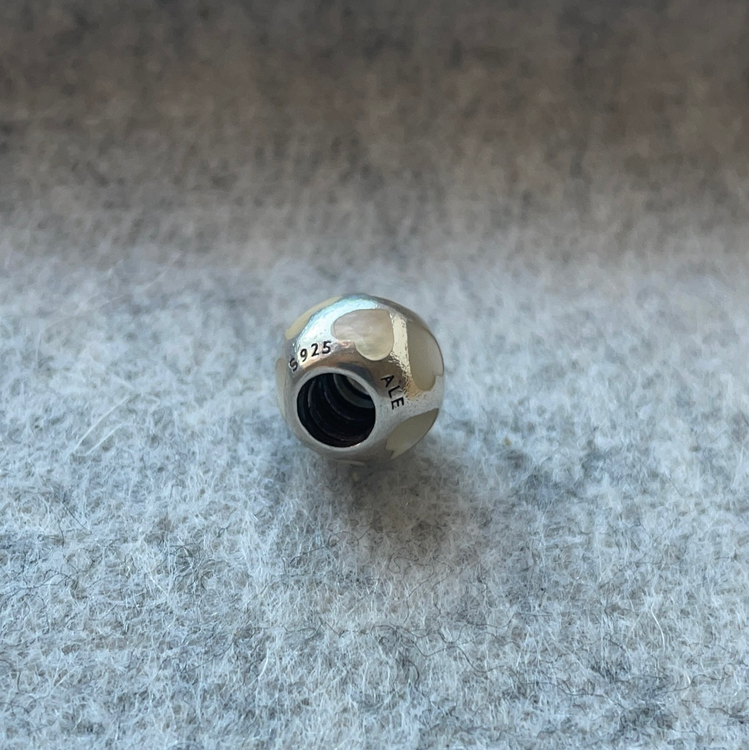 Genuine Pandora Pearl Heart Charm Various Colour Options