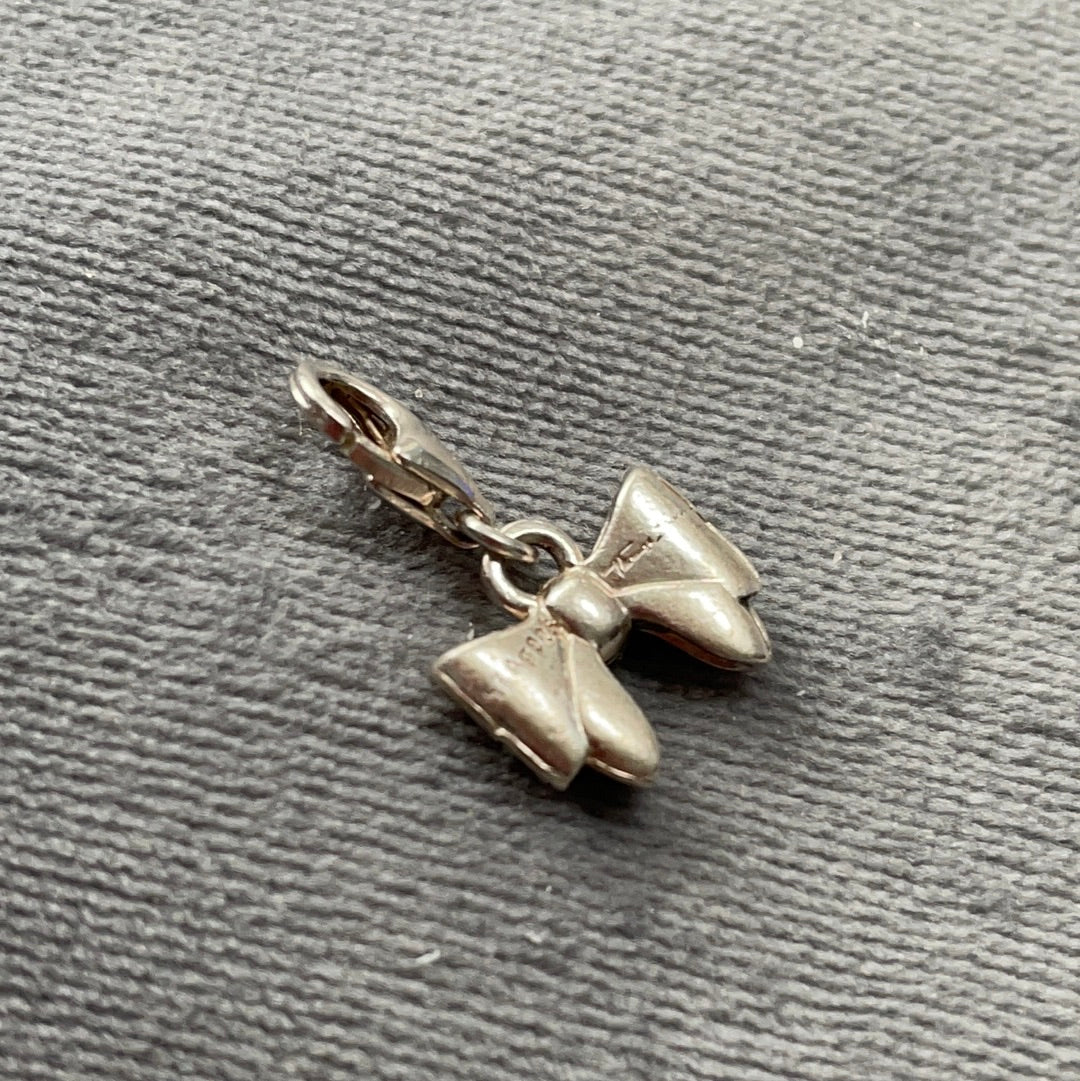 Genuine Thomas Sabo Sterling Silver Dangle Bow Charm WIth Pave Marcasite