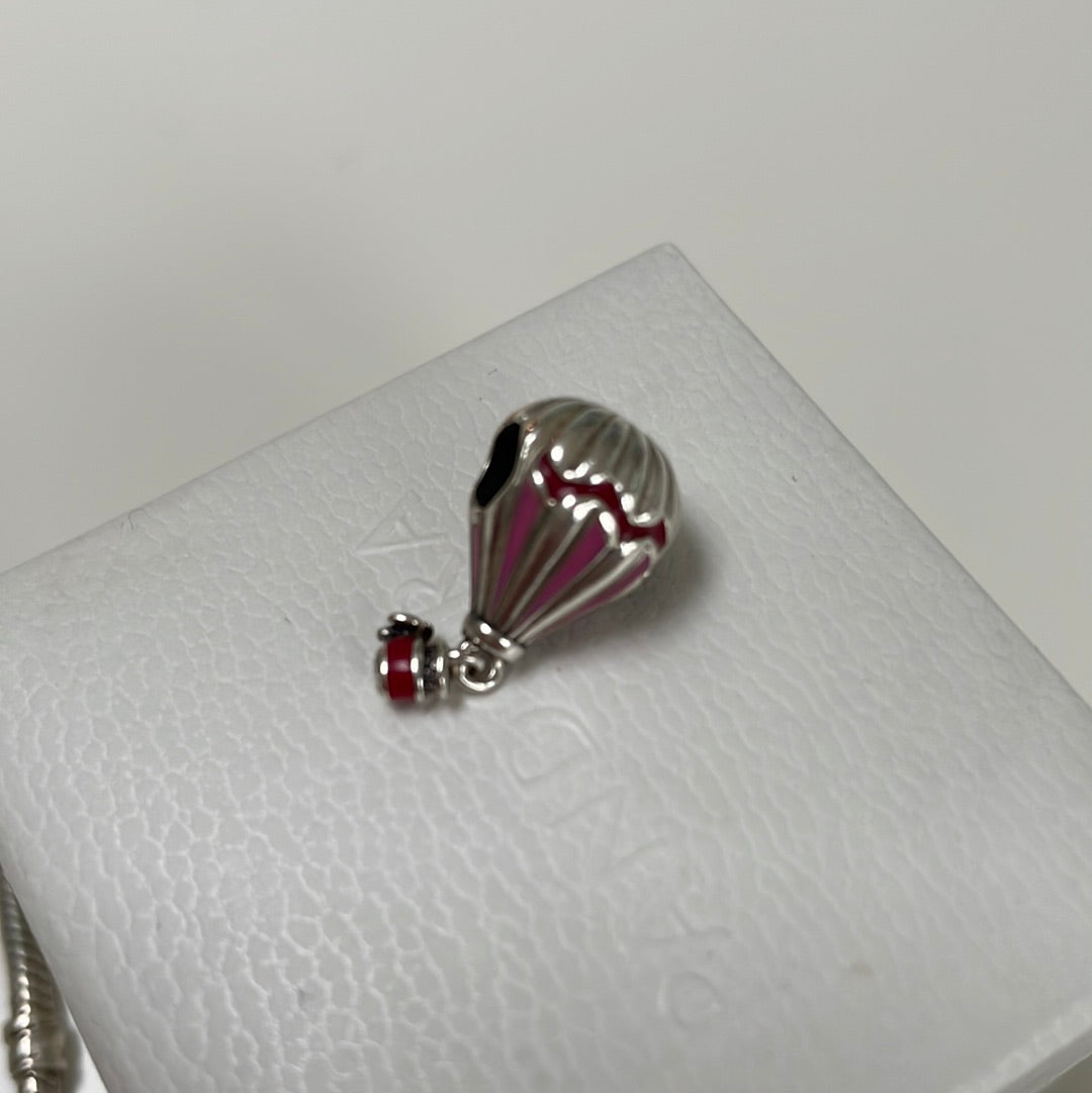 Genuine Pandora Hot Air Balloon Charm Pink and Red