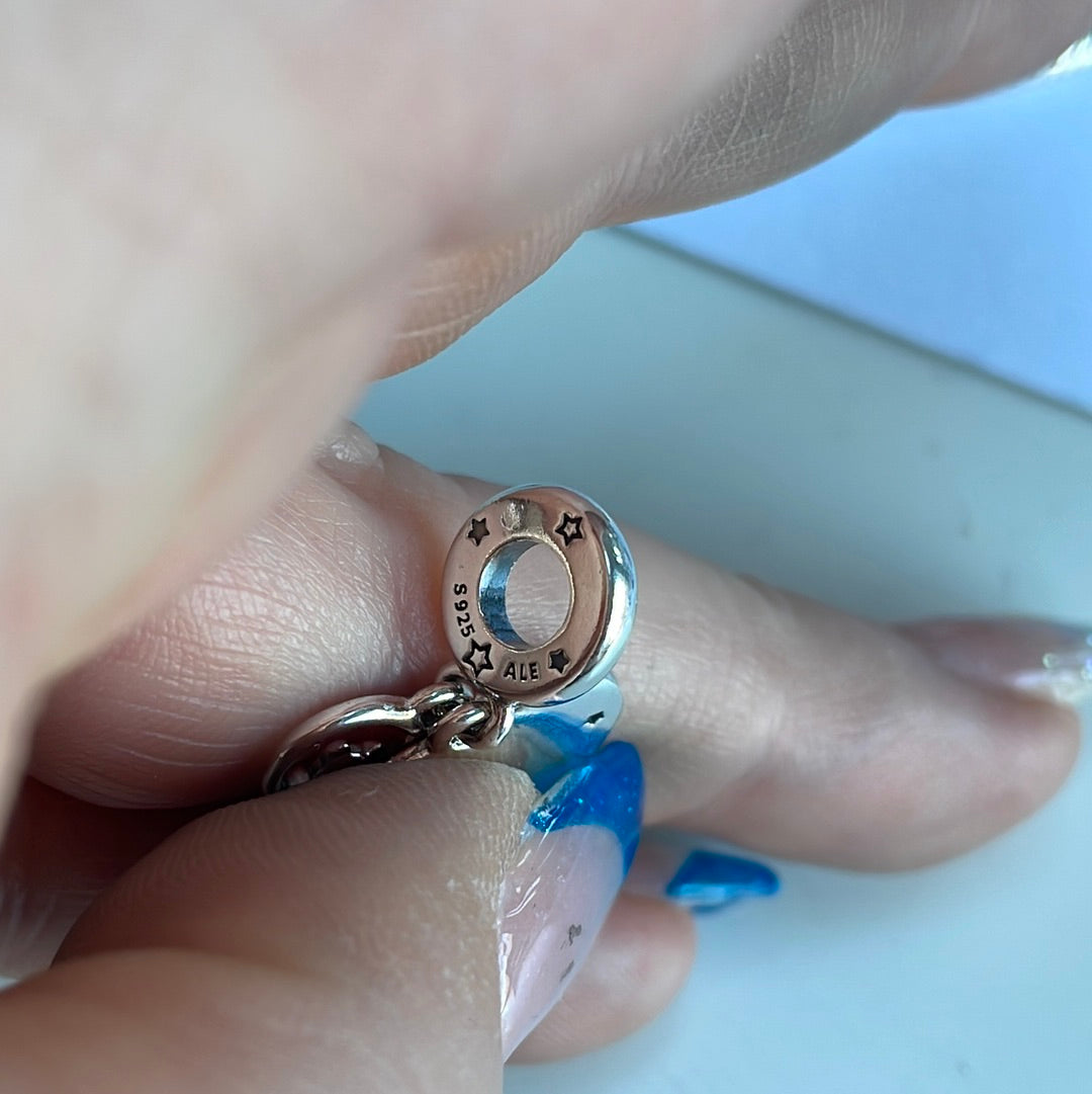 Genuine Pandora Brand New Enamel and Pave Cat Charm “I will always be there for you” Dangle Charm