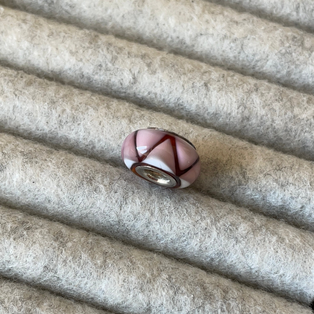 Genuine Chamilia Pink and Purple Tirangle Murano Charm